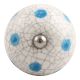 Blue Polka Dot Crackle Ceramic Wine Stopper